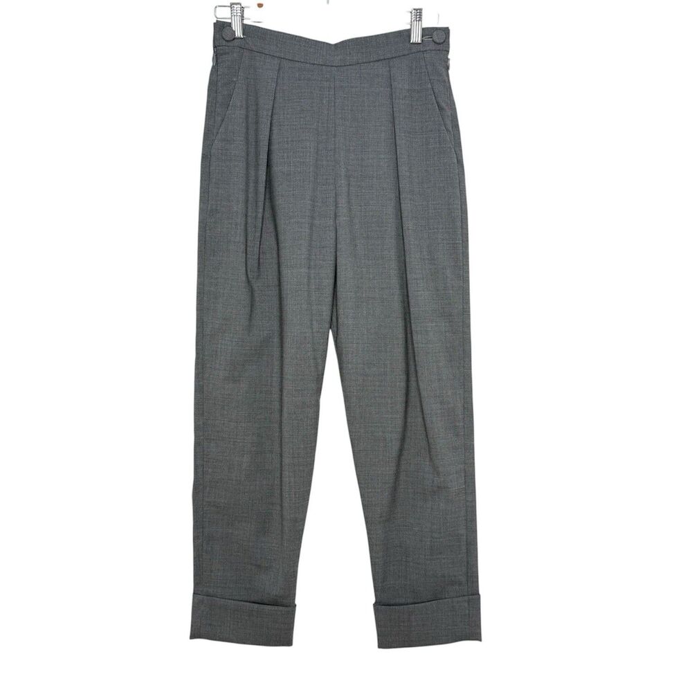 Rachel Comey Gray Pants Size 4 Womens High Rise Cuffed Crop Breeches Pleated
